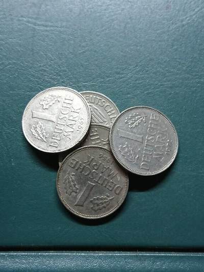 松南世界钱币——260414 德国1马克镍币五枚