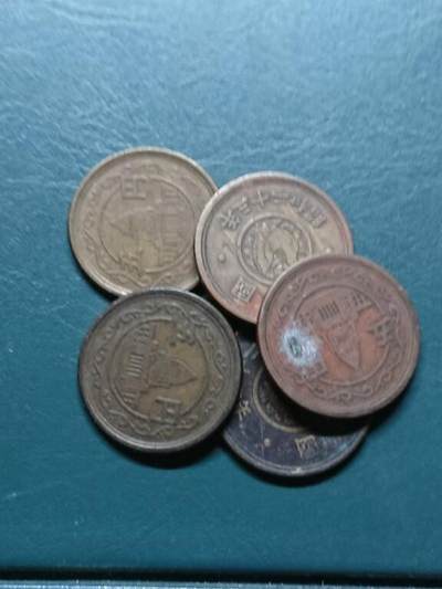 松南世界钱币——260414 日本五十年代5元铜币5枚