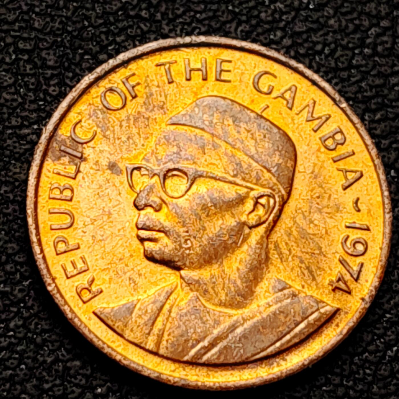 泉币菌-第226场-拍品多 请提前出价 铜光美品 花生 FAO粮农币 冈比亚1布图青铜硬币 首任总统达瓦达 袖珍币