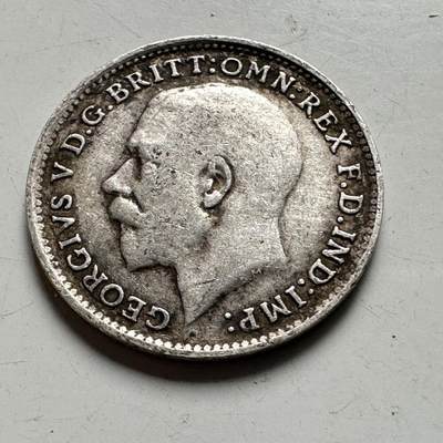 🌹外币初藏🌹🐯2026年第43场   每周二四六晚8️⃣点  世界硬币 - 英国 1917年 乔治五世 3便士银币 1.41克-16毫米-92.5%银