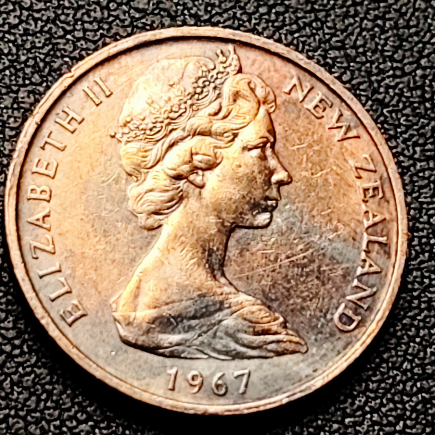 泉币菌-第226场-拍品多 请提前出价 英属新西兰1967年2分青铜币 金雀花 伊丽莎白二世女王  