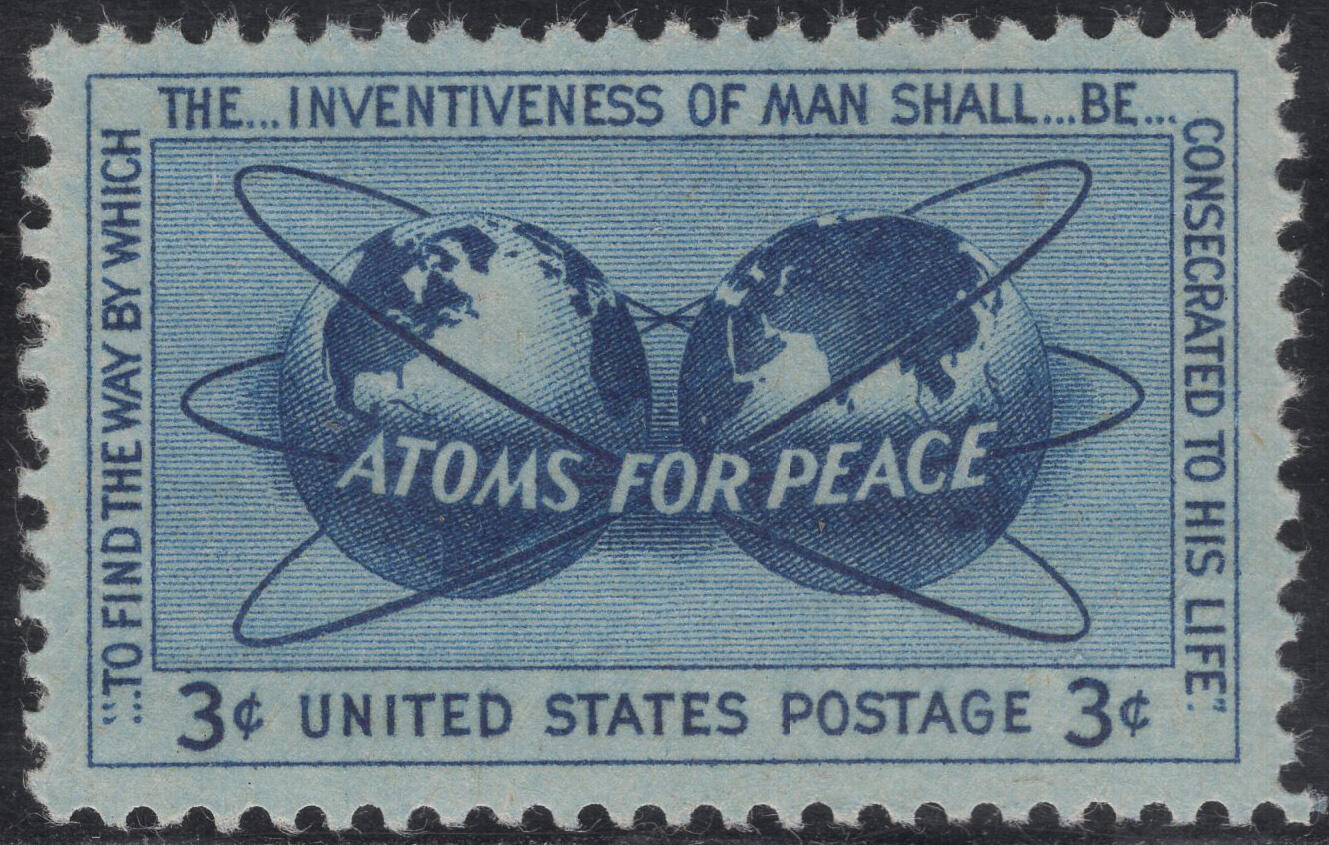 洪涛臻品批发群 精选邮票限时拍卖第1316期  1955美国和平利用原子能 雕版1全套 原胶全品！