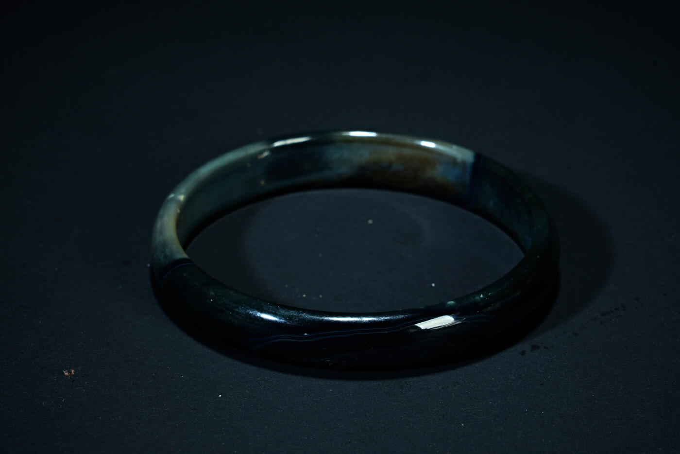 上海都达杂项专场八十一【全场包邮】  天然黑玛瑙手镯 附鉴定证书97-16