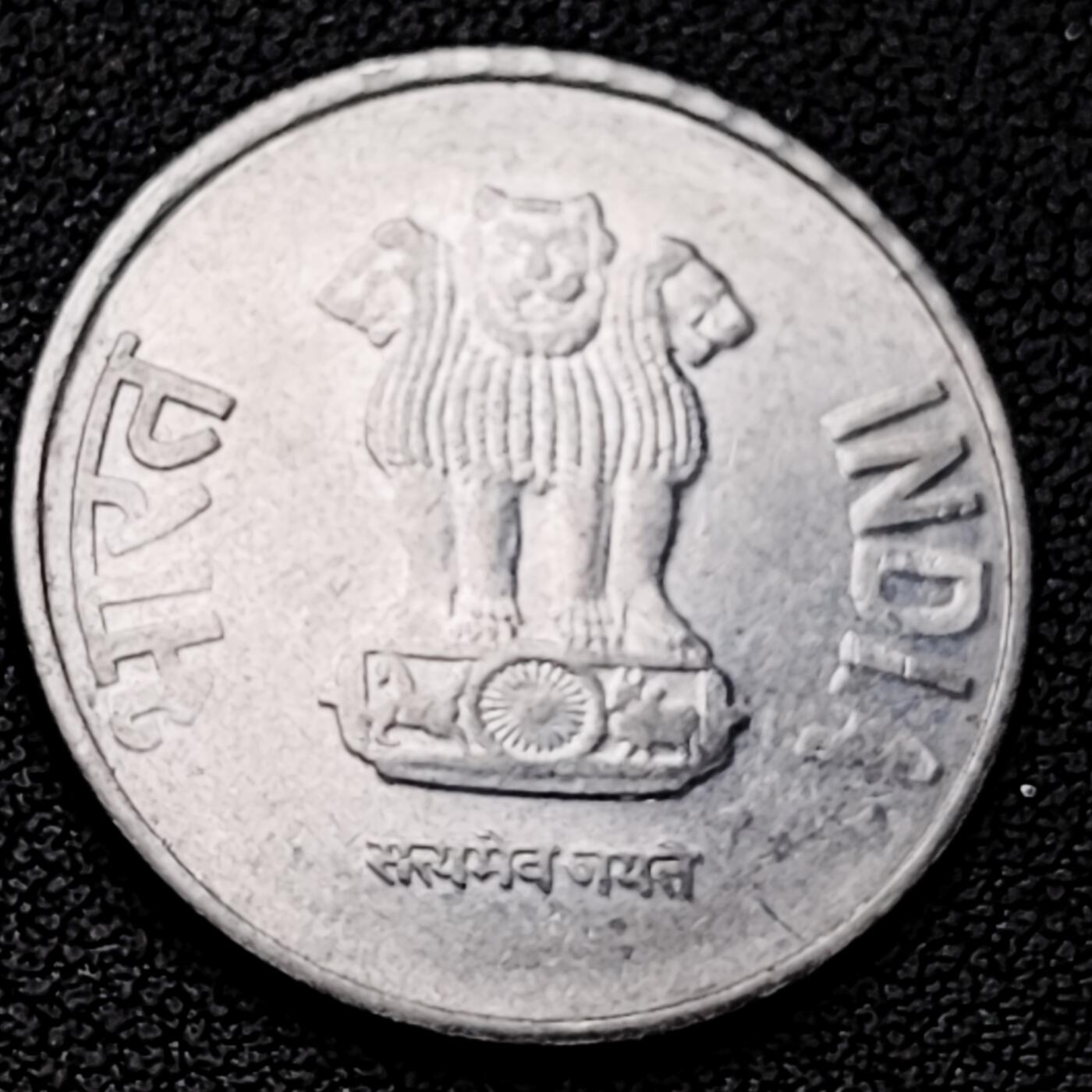 泉币菌-第226场-拍品多 请提前出价 印度2卢比 阿育王狮子座 25mm