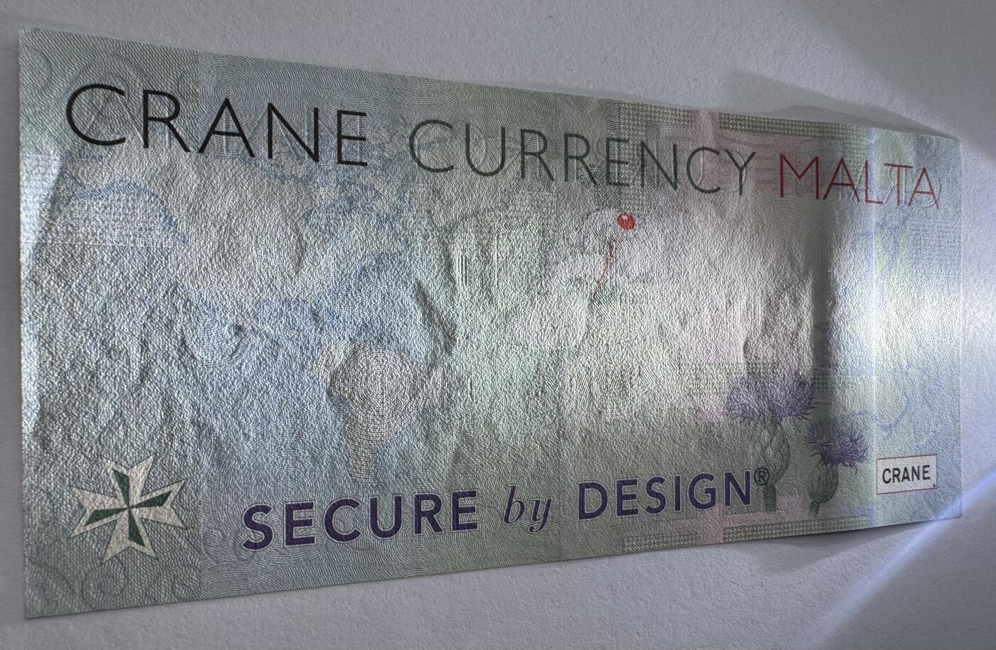 2026第7场（总第234期）：精品外钞、塑料钞、测试钞综合场  美国Crane“马耳他哈尔法尔印钞厂”Motion Surfacet™ 微光学安全线～眼睛09系列测试钞UNC（略有浅压痕）