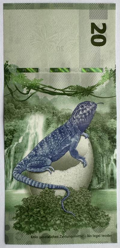 2026第7场（总第234期）：精品外钞、塑料钞、测试钞综合场  - 捷德G&D 蛋蛋钞20（蜥蜴） Hybrid ADDvance®复合基材测试钞UNC