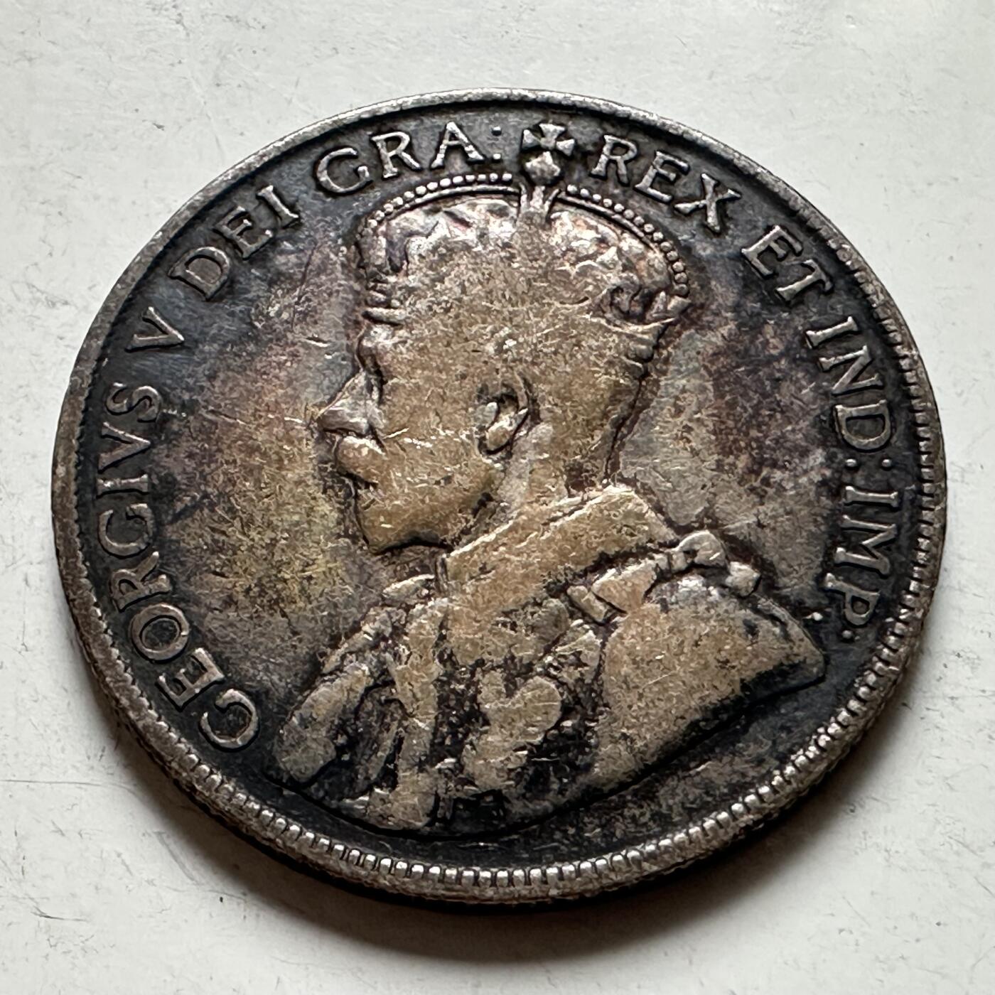 🌹外币初藏🌹🐯2026年第43场   每周二四六晚8️⃣点  世界硬币 加拿大 1916年 乔治五世 50分银币 11.66克-29.7毫米-92.5%银