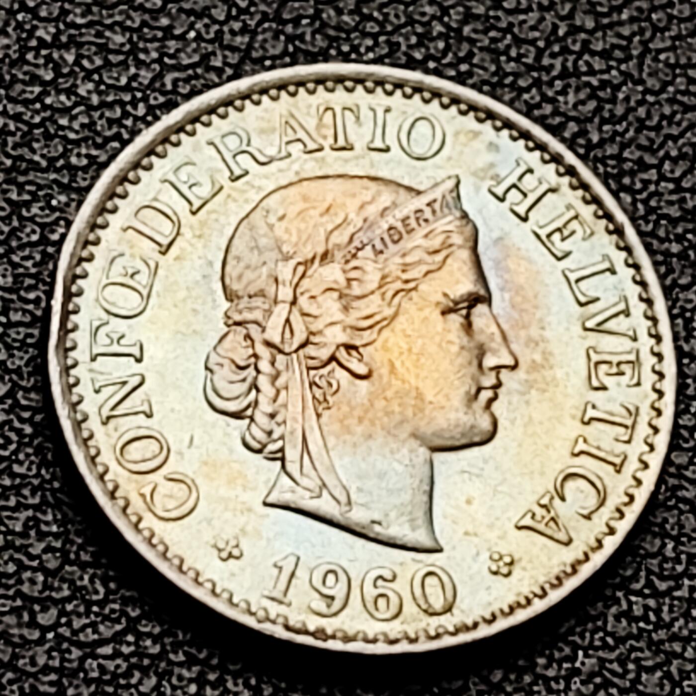 泉币菌-第226场-拍品多 请提前出价 彩光 1960年 高币值 百年延续 女神 瑞士 10分銅镍硬币 