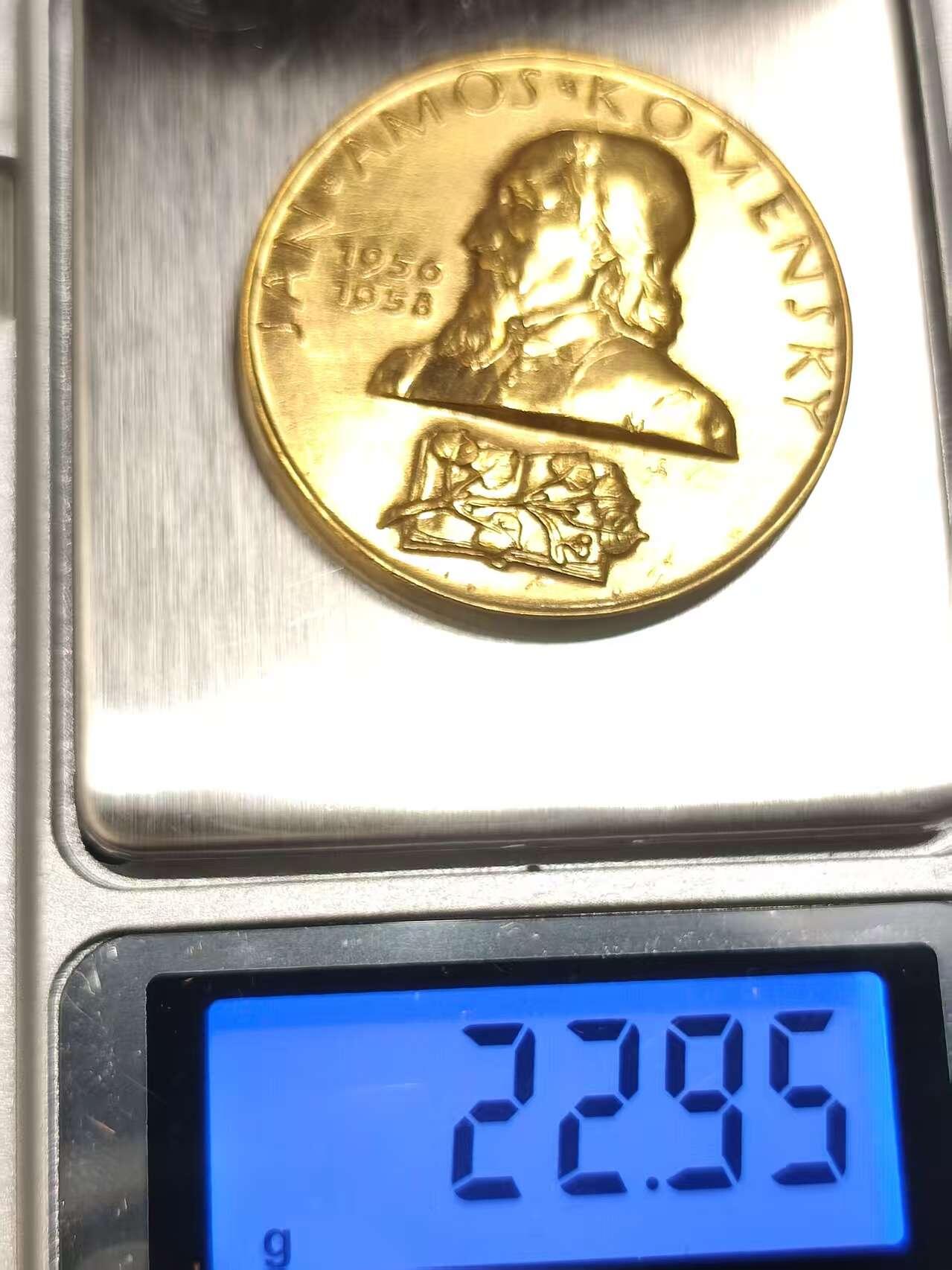 G&W世界散币，银币处理专场（第48场） 捷克 伟大教育家 杨 阿姆斯 夸美纽斯纪念镀金铜章