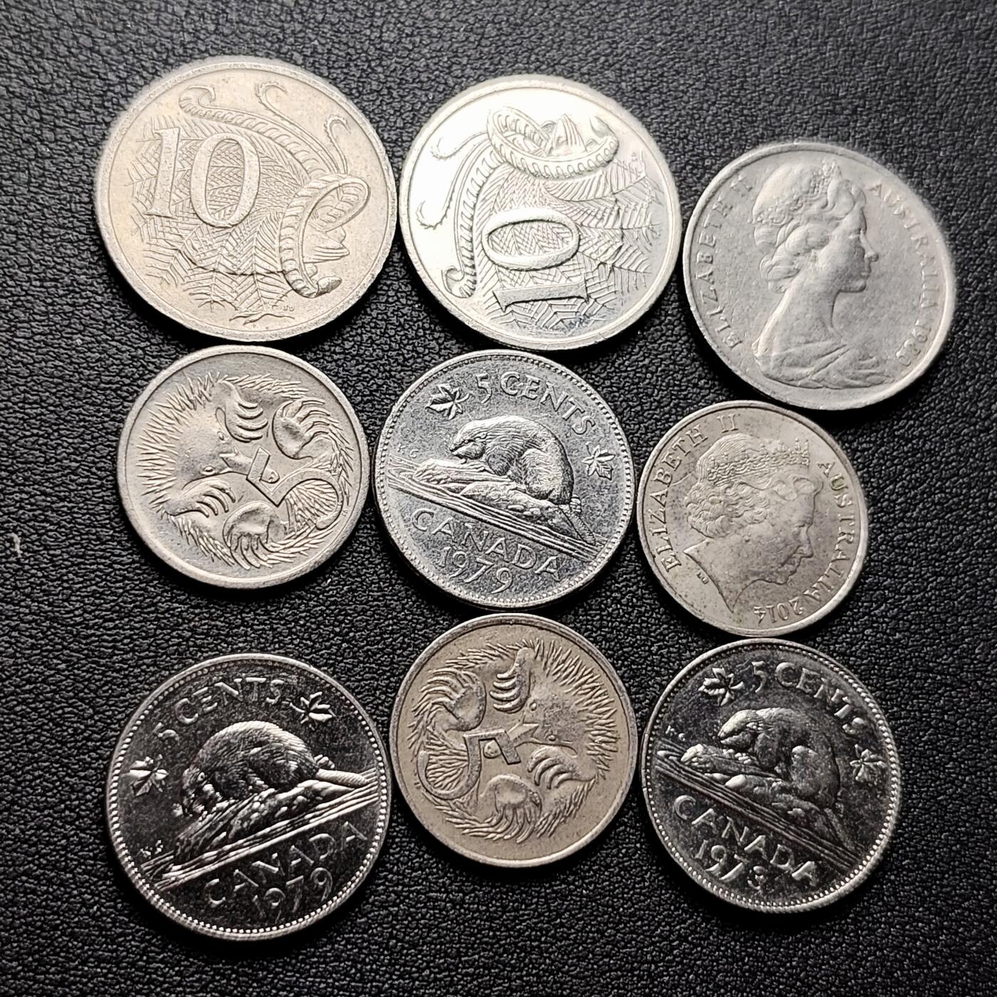 泉币菌-第226场-拍品多 请提前出价 9枚一组 英女王白铜币 混合年份