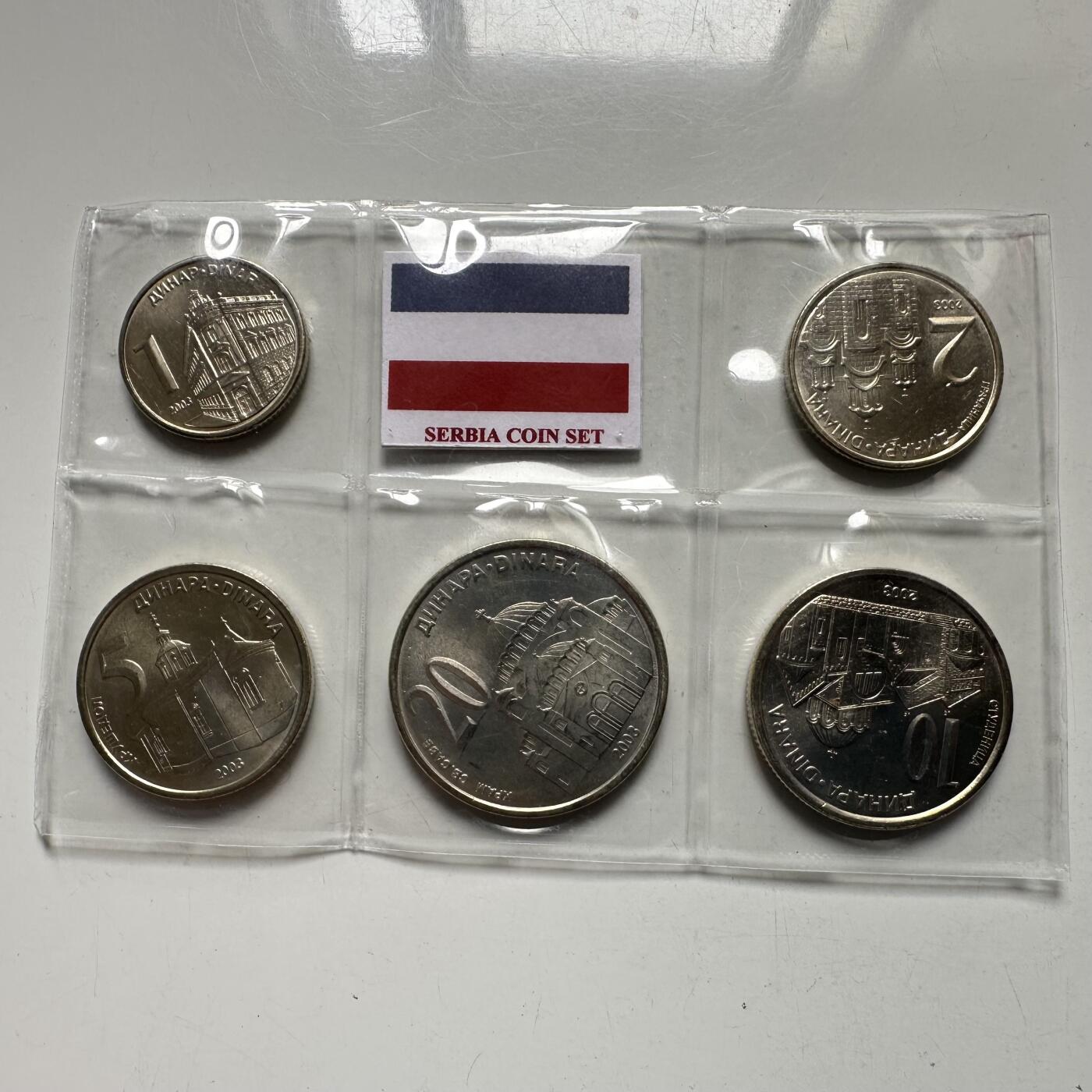🌹外币初藏🌹🐯2026年第43场   每周二四六晚8️⃣点  世界硬币 塞尔维亚和黑山2003年5枚全套