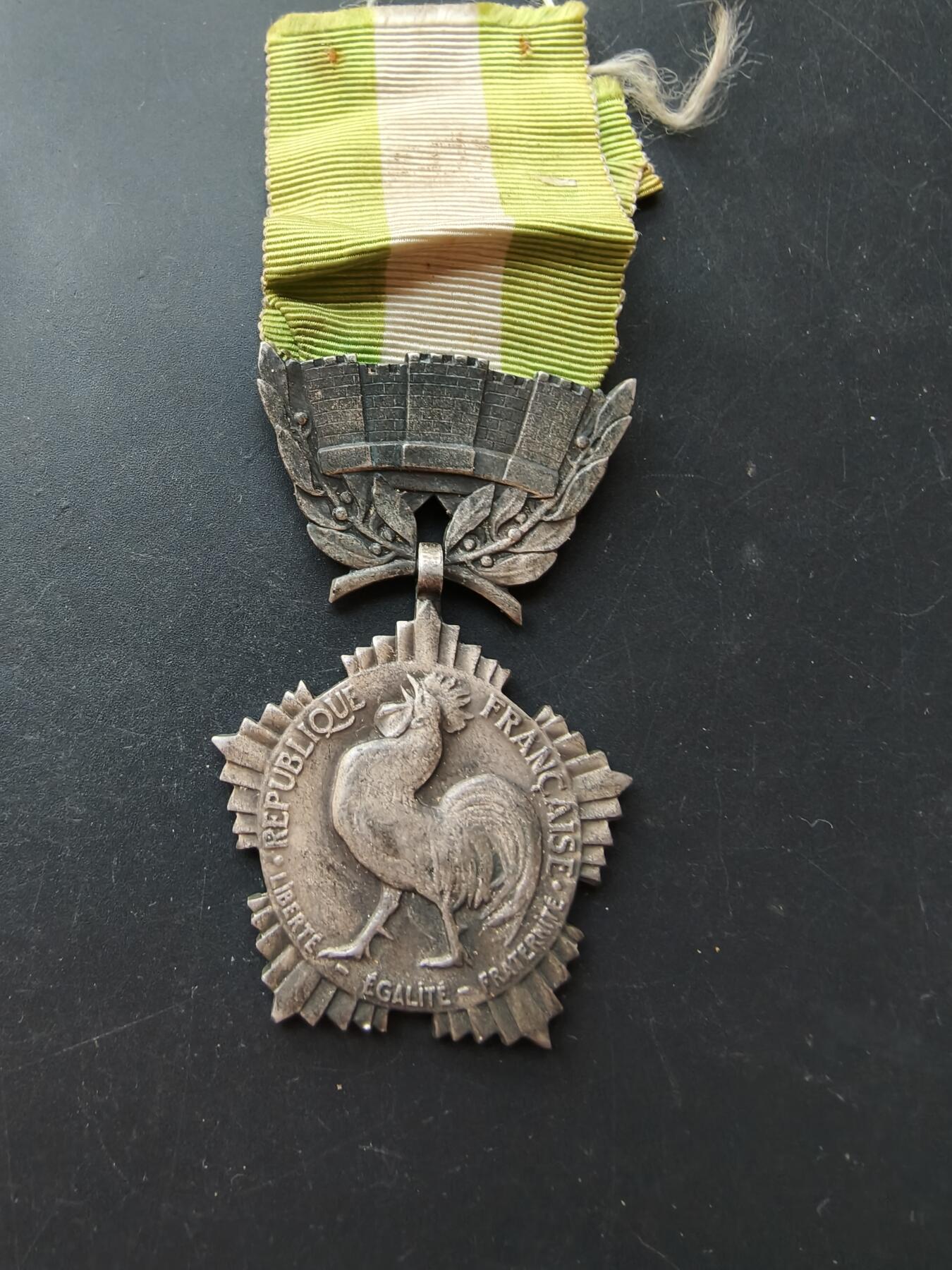 老王徽章第192期 法国银级地方嘉奖奖章     野猪头银标     32.2g