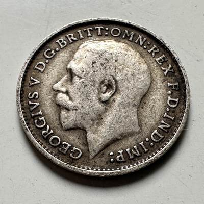 🌹外币初藏🌹🐯2026年第43场   每周二四六晚8️⃣点  世界硬币 - 英国 1911年 乔治五世 3便士银币 1.41克-16毫米-92.5%银