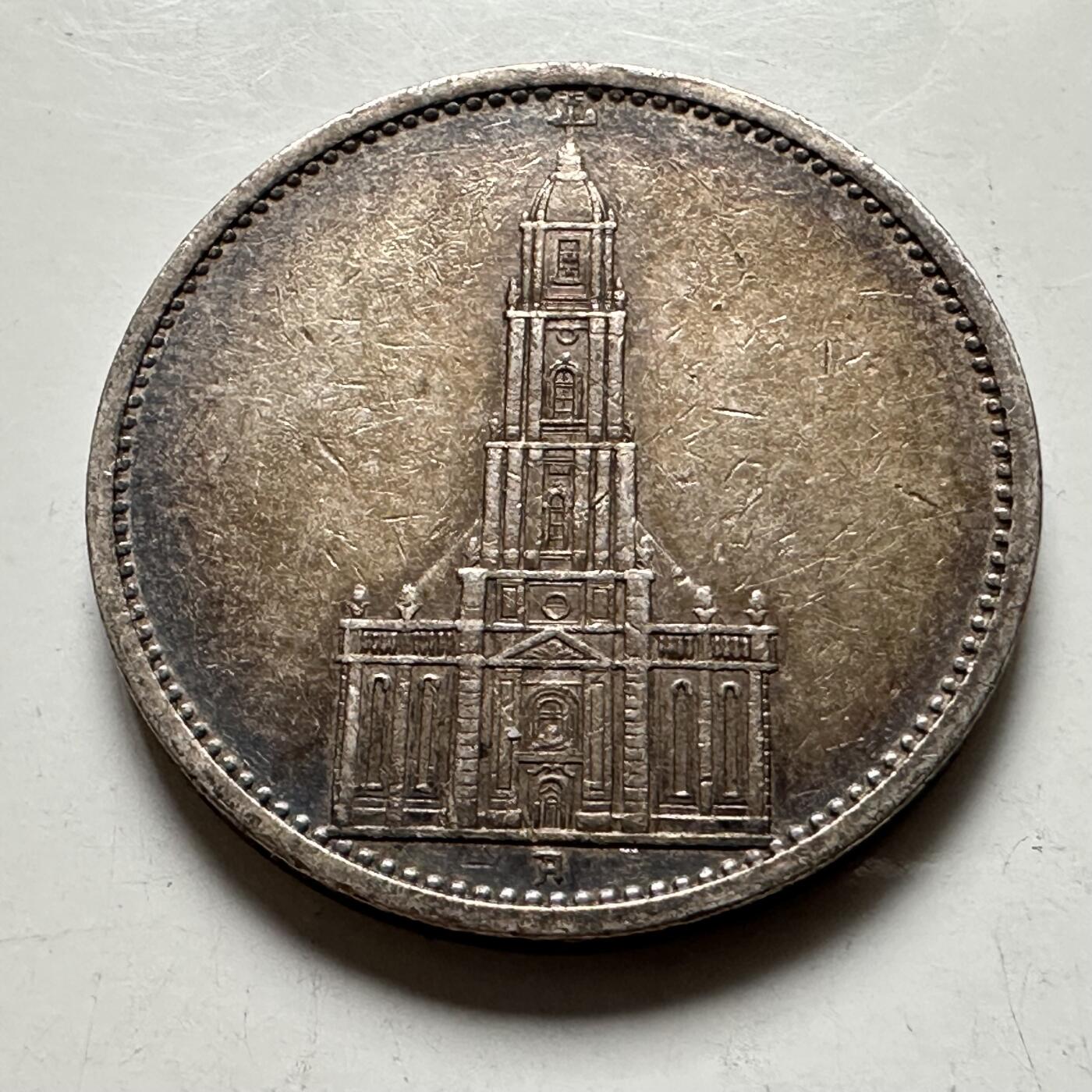 🌹外币初藏🌹🐯2026年第43场   每周二四六晚8️⃣点  世界硬币 德国 1935年教堂 5马克银币 13.8克-30毫米-90%银