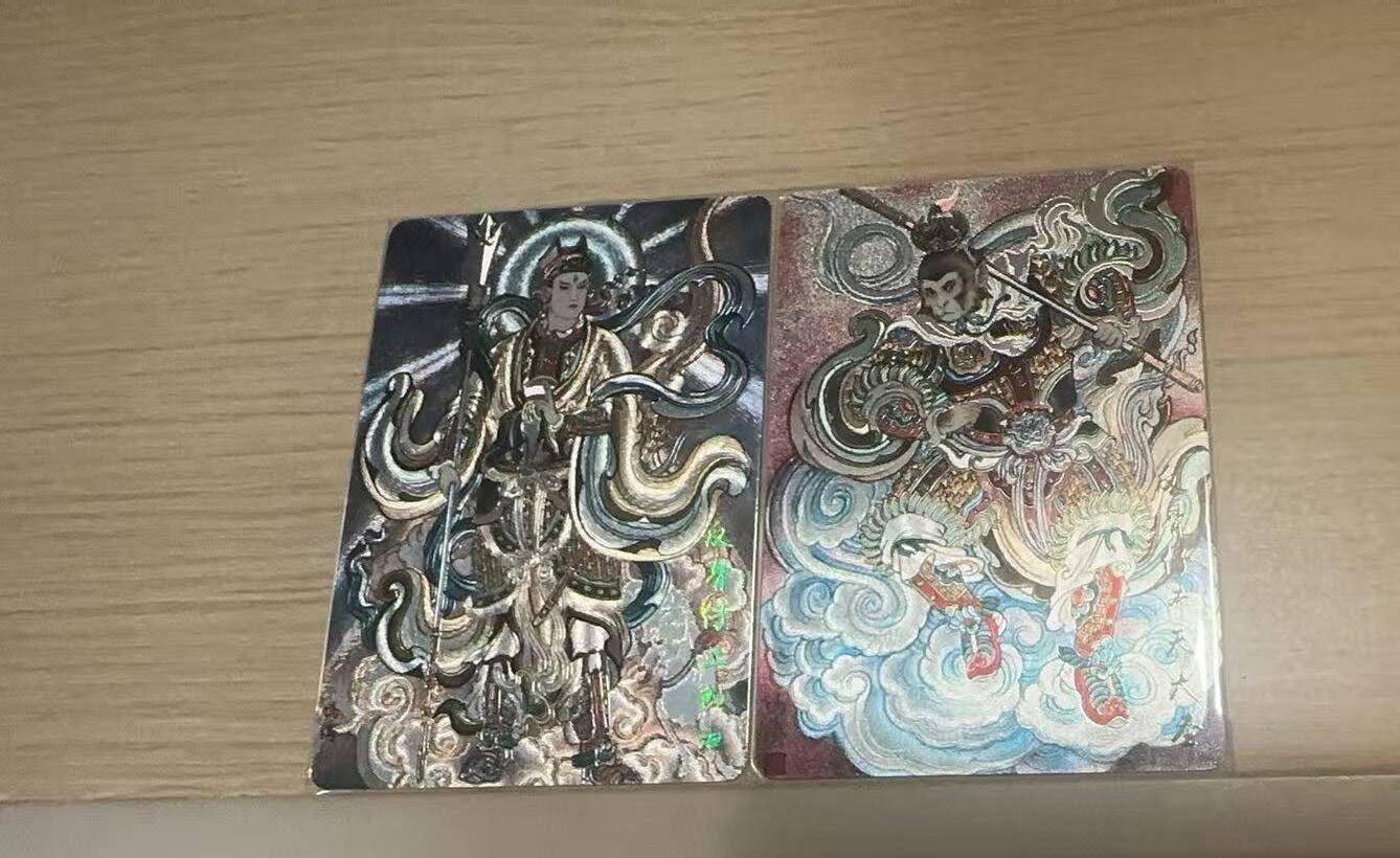 龙虎卡牌-八三场（满200元包邮，无佣金，每周六结拍，欢迎送拍） 粗闪2张 墨婉文化 冯涛 - 杨戬&孙悟空