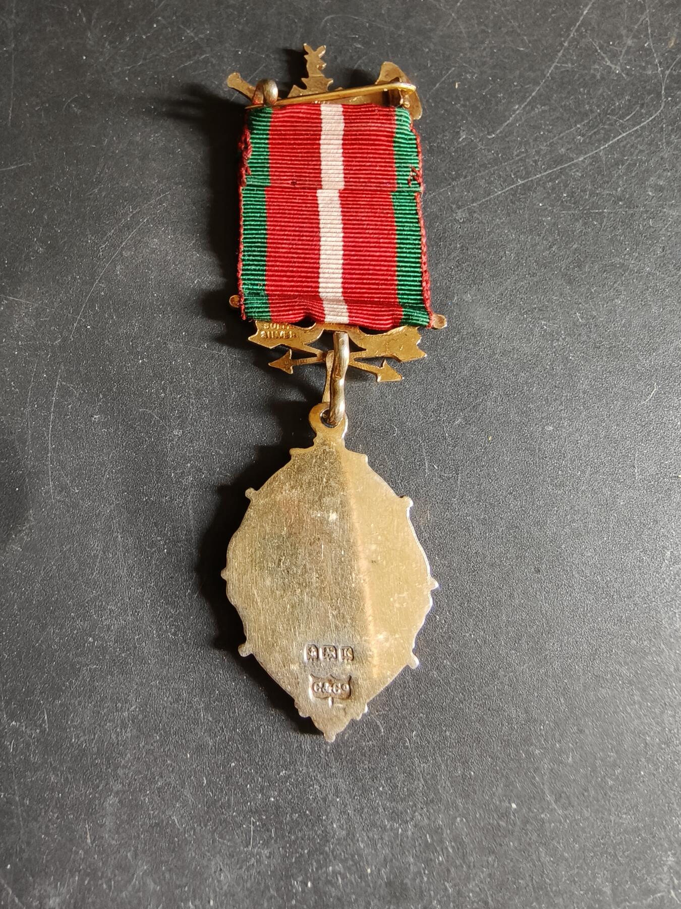 老王徽章第192期 英国古老森林人兄弟会奖章     925银镀金珐琅       16.5g