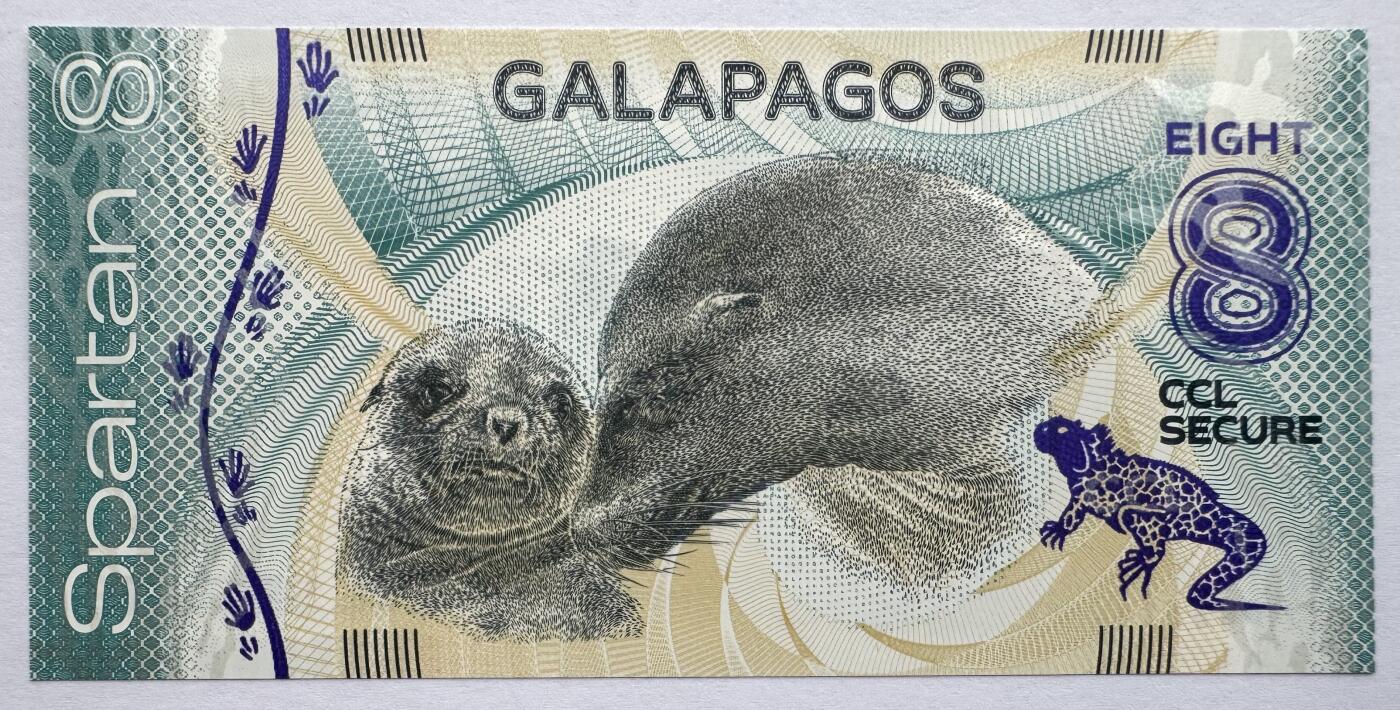 2026第7场（总第234期）：精品外钞、塑料钞、测试钞综合场  加拿大CCL “加拉帕戈斯群岛”8面值Spartan斯巴达塑料材质测试钞UNC