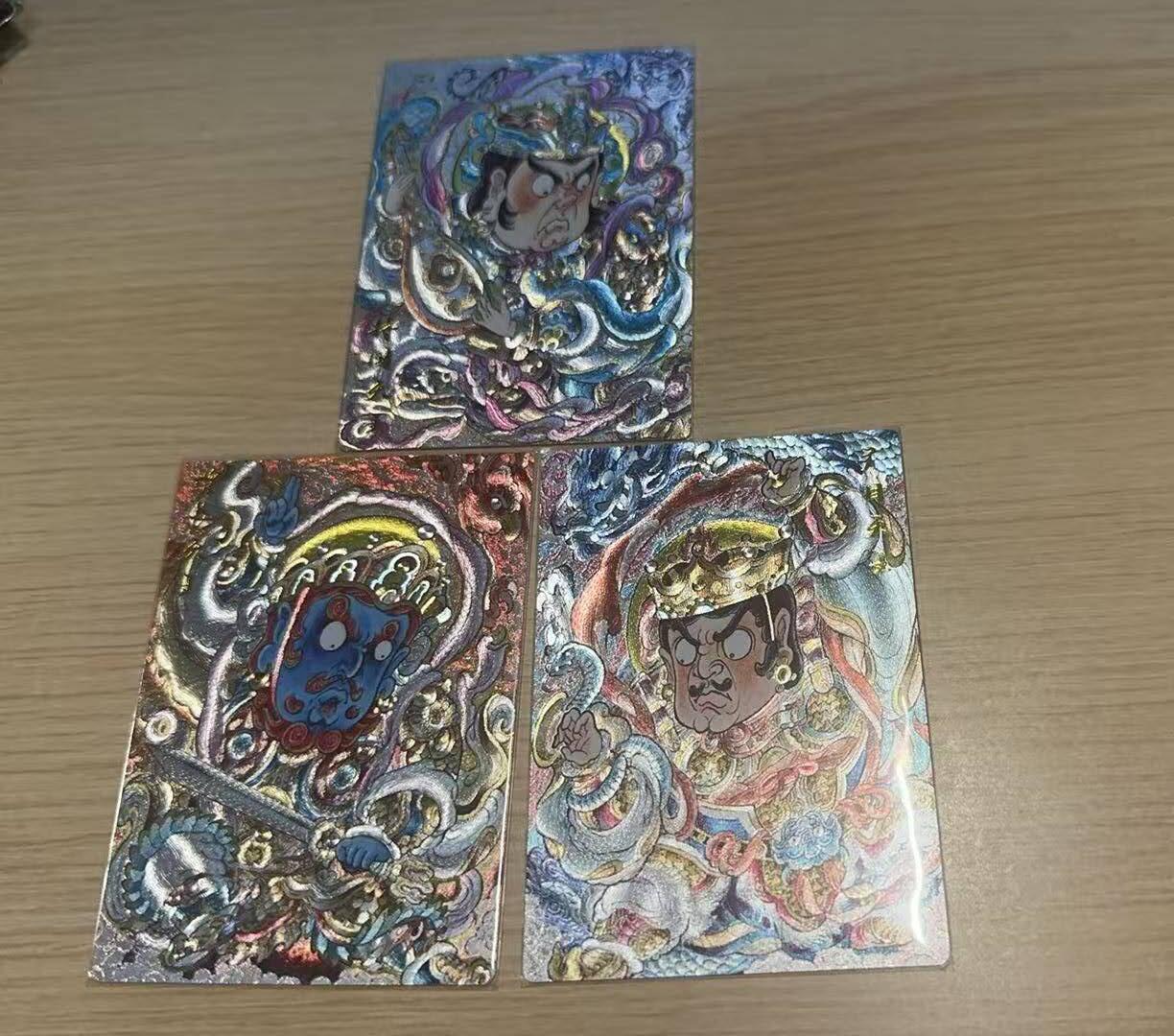 龙虎卡牌-八三场（满200元包邮，无佣金，每周六结拍，欢迎送拍） 粗闪3张 卡德曼 山丘 - 广目天王&增长天王&持国天王 (三缺一)