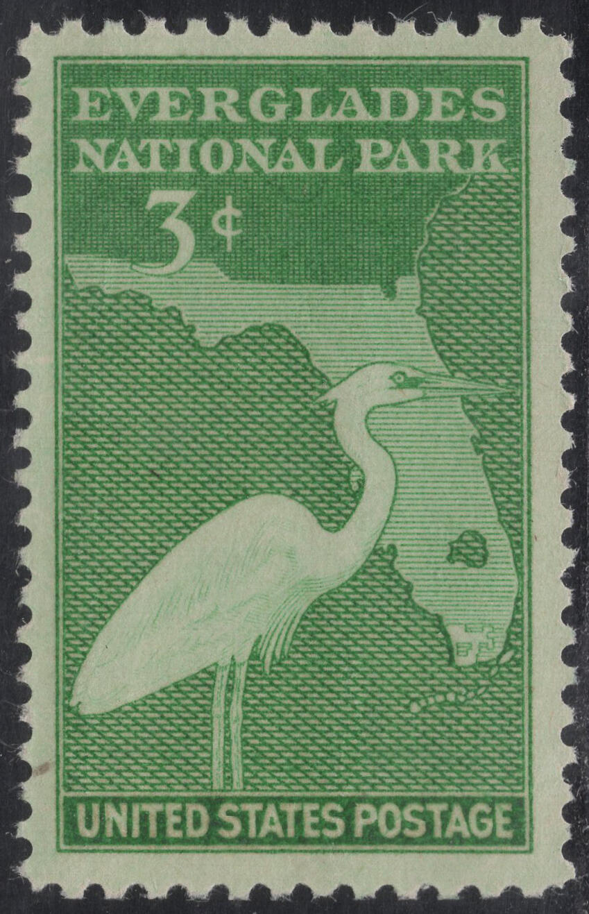 洪涛臻品批发群 精选邮票限时拍卖第1316期  1947美国佛罗里达大沼泽地国家公园-白鹤地图 雕版1全套 原胶全品！