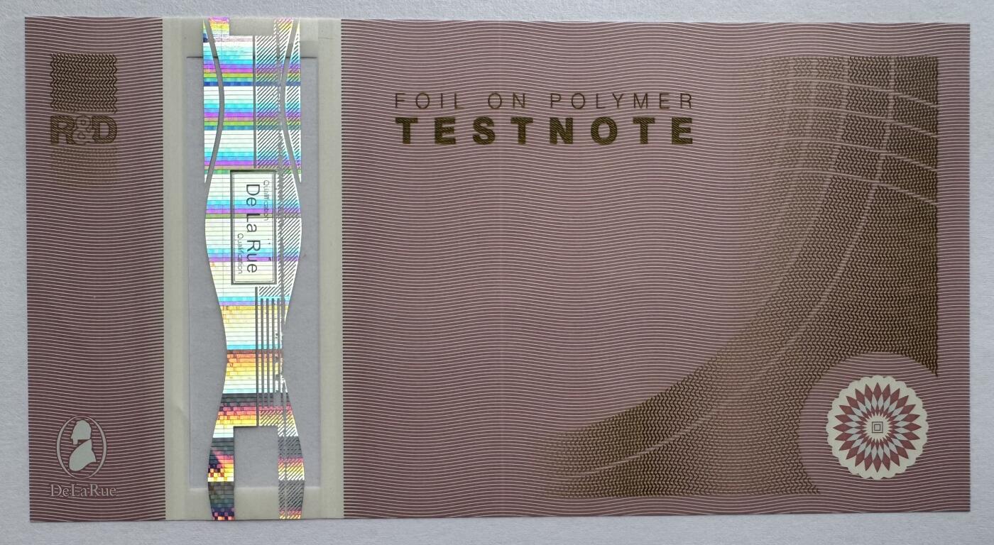 2026第7场（总第234期）：精品外钞、塑料钞、测试钞综合场  德纳罗DLR “全息资格测试”Safeguard基材塑料测试钞AUNC（有浅压痕）