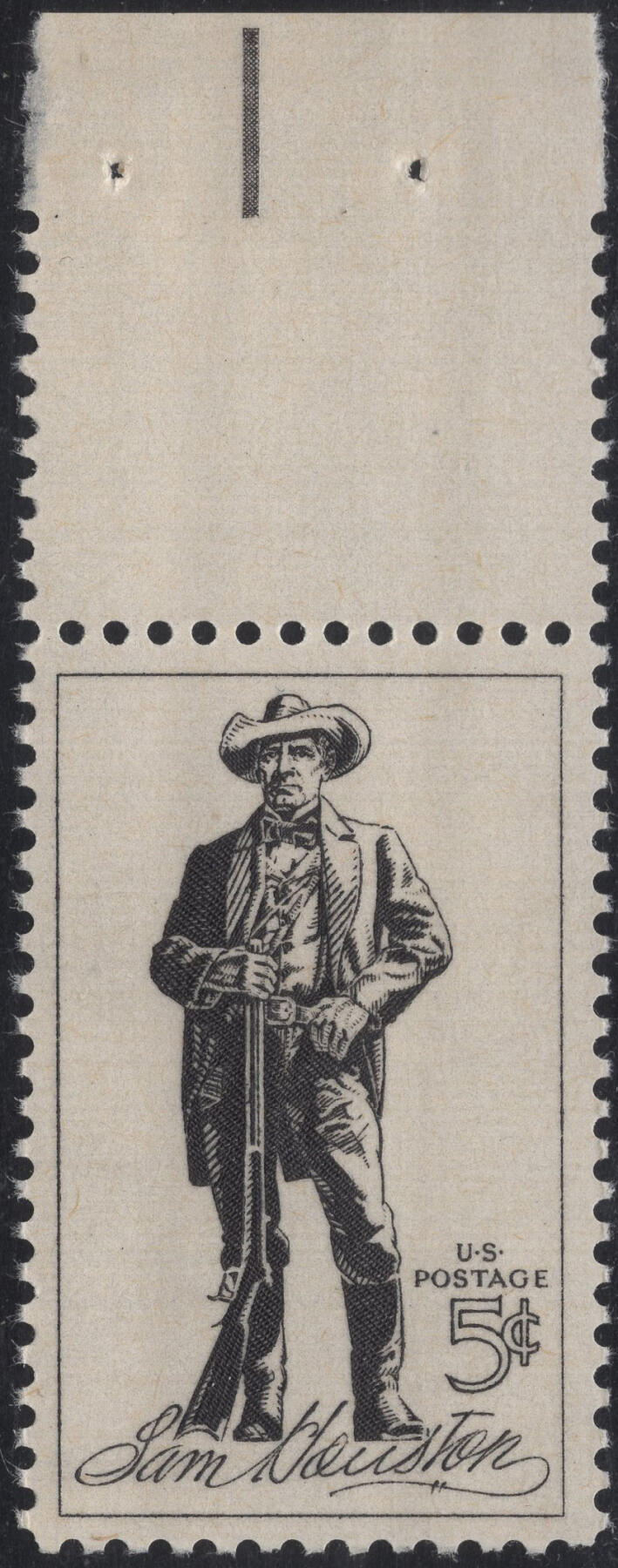 洪涛臻品批发群 精选邮票限时拍卖第1316期  1964美国德克萨斯州长--山姆休斯顿 雕版1全套大宽边 原胶全品！