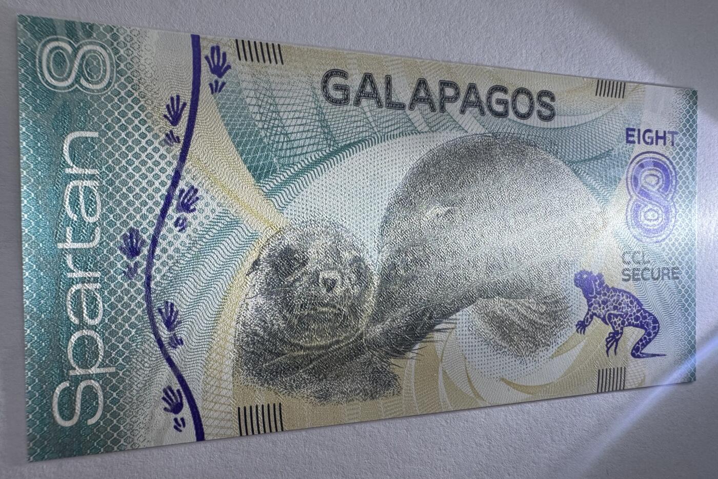 2026第7场（总第234期）：精品外钞、塑料钞、测试钞综合场  加拿大CCL “加拉帕戈斯群岛”8面值Spartan斯巴达塑料材质测试钞UNC