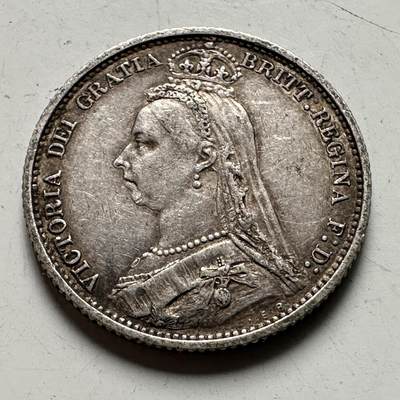 🌹外币初藏🌹🐯2026年第43场   每周二四六晚8️⃣点  世界硬币 - 英国 1888年 维多利亚 6便士银币 2.83克-19毫米-92.5%银