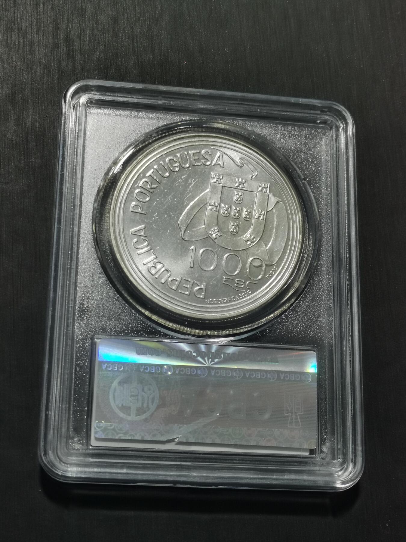 天下钱庄专场欢迎参拍 葡萄牙1000埃斯库多银币
