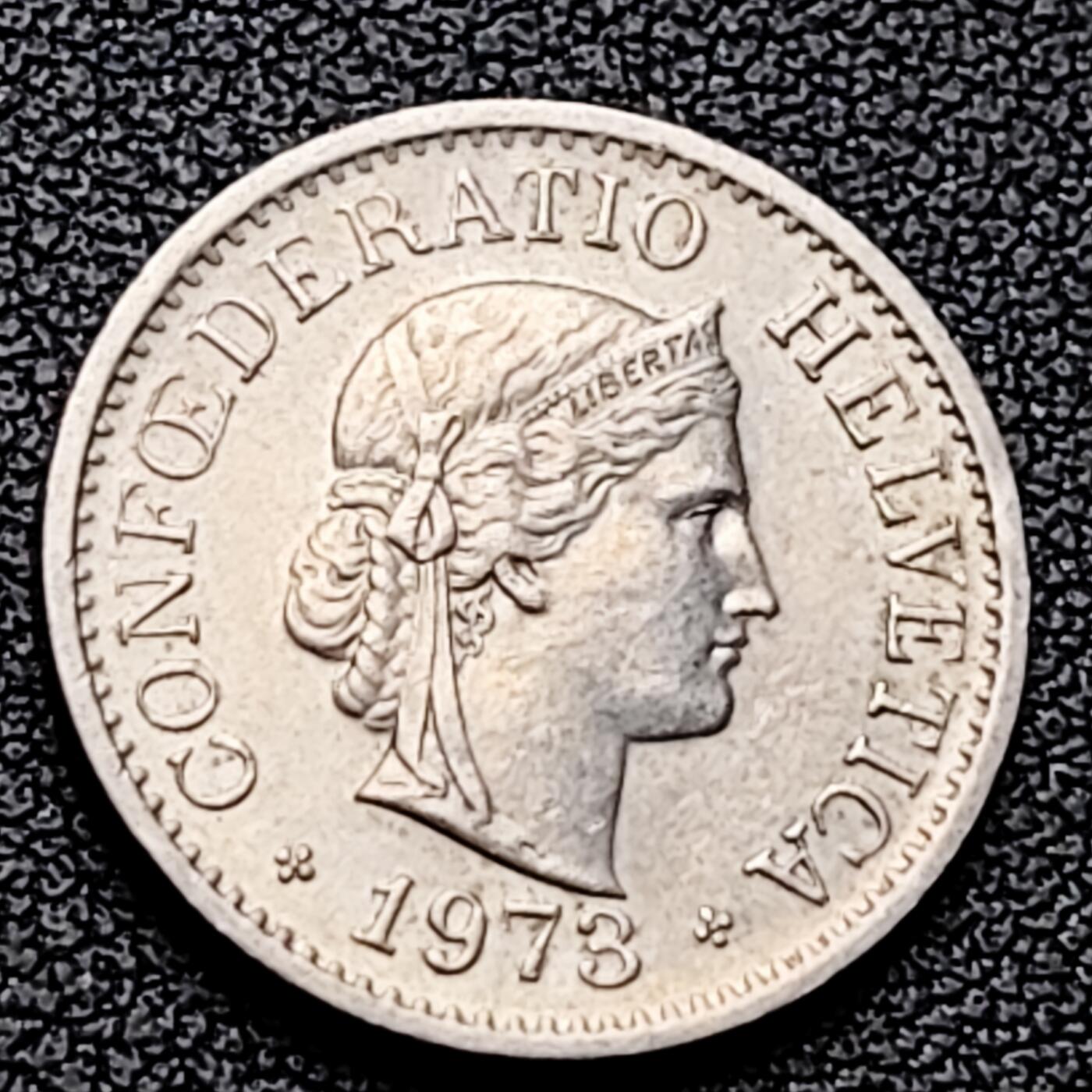 泉币菌-第226场-拍品多 请提前出价 1973年 高币值 百年延续 女神 瑞士 10分銅镍硬币 