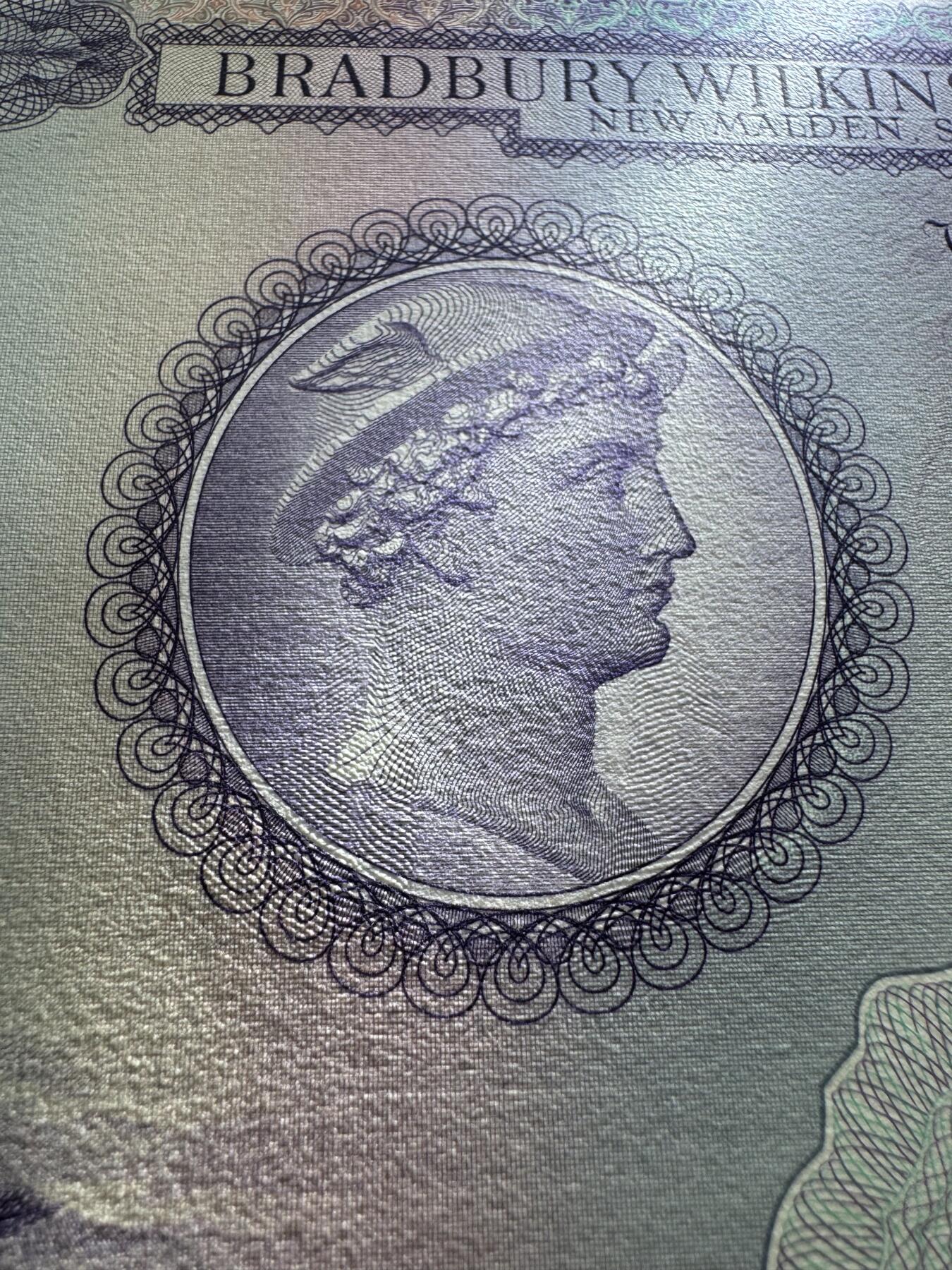 2026第7场（总第234期）：精品外钞、塑料钞、测试钞综合场  罕见 布拉德伯里威尔金森 早期大尺寸“海军上将—纳尔逊”测试钞UNC