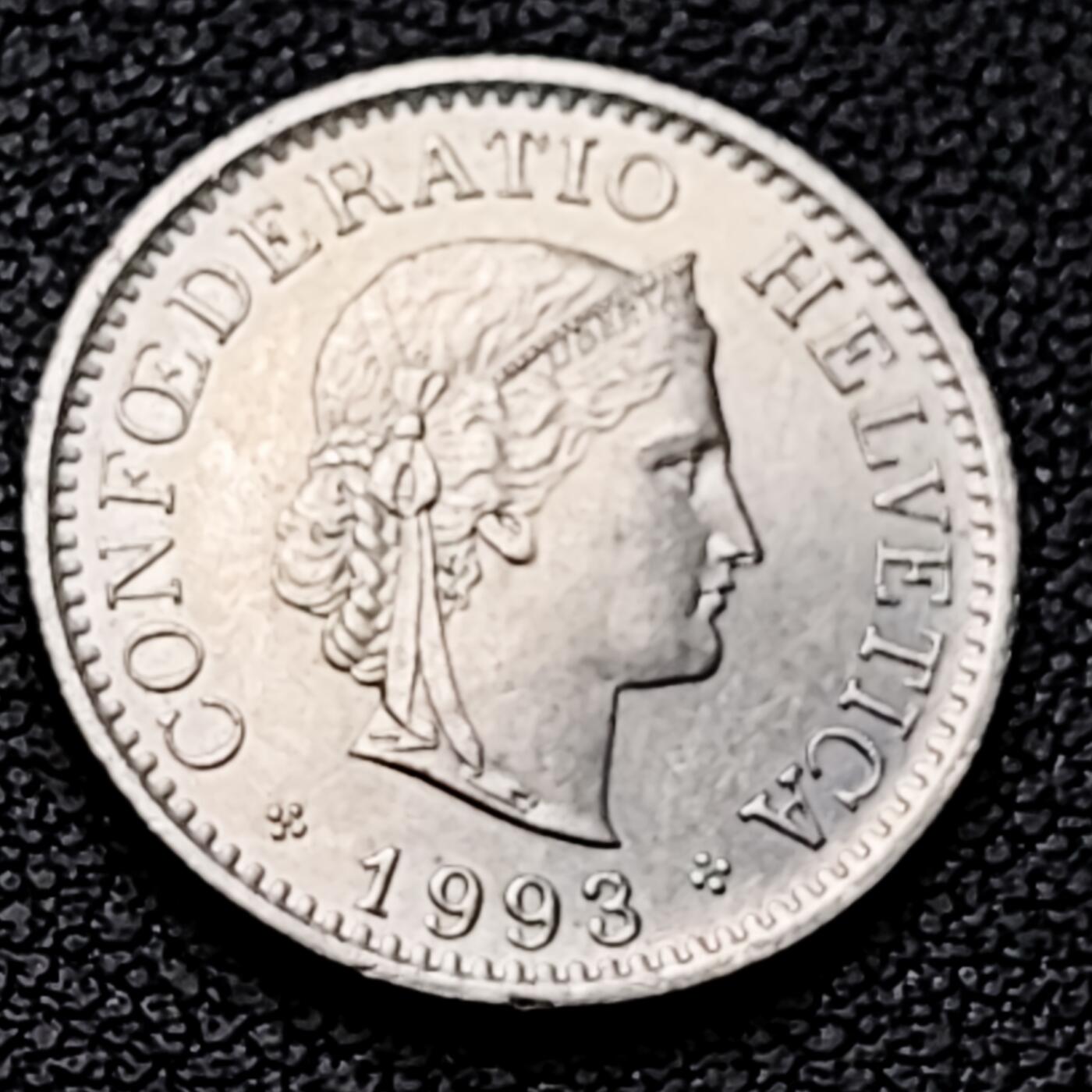 泉币菌-第226场-拍品多 请提前出价 1993年 高币值 百年延续 女神 瑞士 10分銅镍硬币 