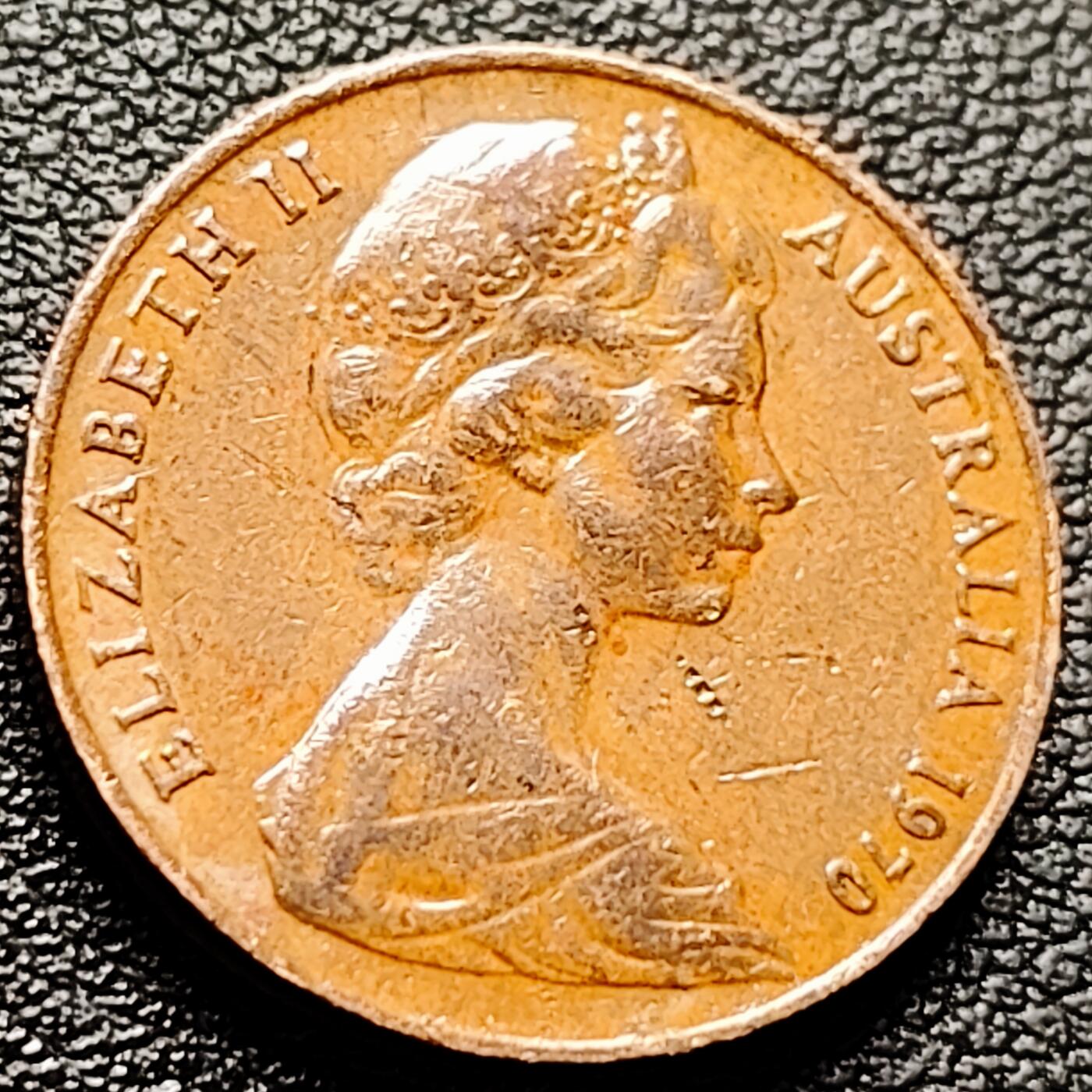 泉币菌-第227场-拍品多 请提前出价 1970年 英属澳大利亚2分铜币 伞蜥蜴斗篷蜥 21.5mm