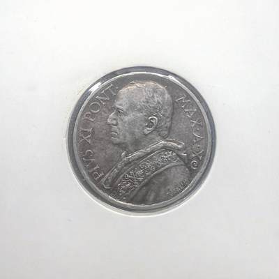 1931 年梵蒂冈 5 里拉 83.5% 高银银币 庇护十一世 圣彼得渔舟 二战前 欧洲银币 - 1931 年梵蒂冈 5 里拉 83.5% 高银银币 庇护十一世 圣彼得渔舟 二战前 欧洲银币