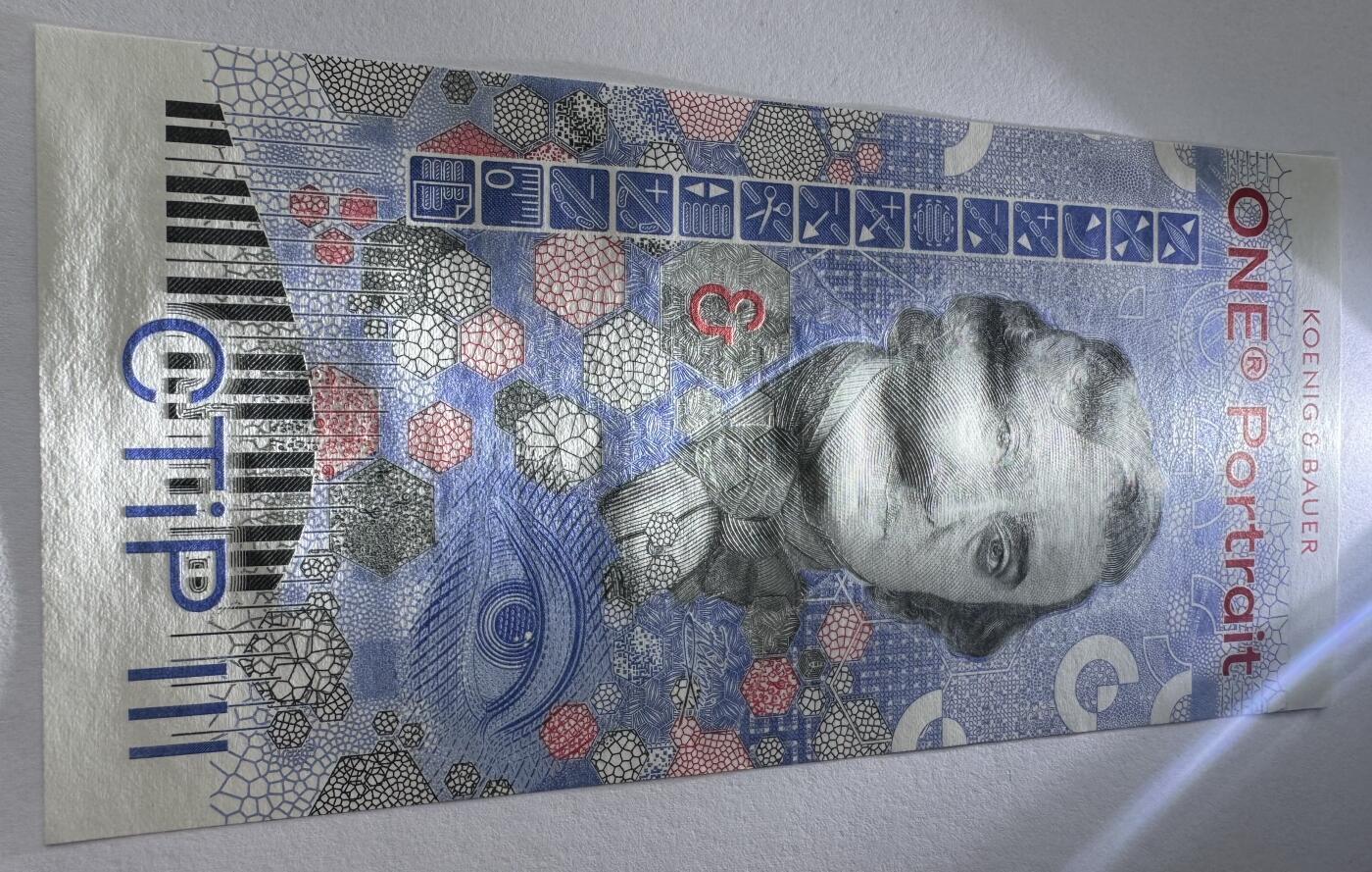 2026第7场（总第234期）：精品外钞、塑料钞、测试钞综合场  德国高宝Koenig&Bauer 2022年“ONE Portrait”人物肖像单面凹印测试钞UNC