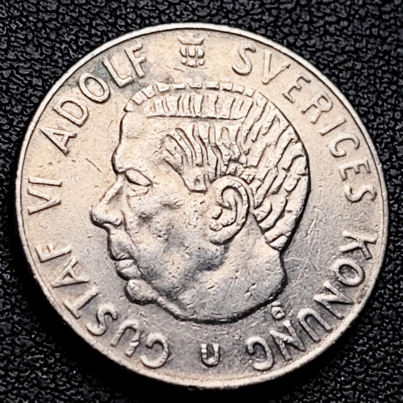 泉币菌-第227场-拍品多 请提前出价 瑞典1969年1克朗铜镍币，古斯塔夫六世国王，25mm