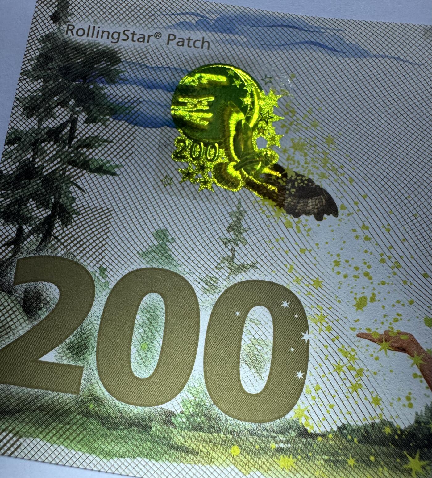 2026第7场（总第234期）：精品外钞、塑料钞、测试钞综合场  捷德G&D 格林兄弟“The star money～星际金钱”童话故事RollingStar patch贴片200面值测试钞UNC