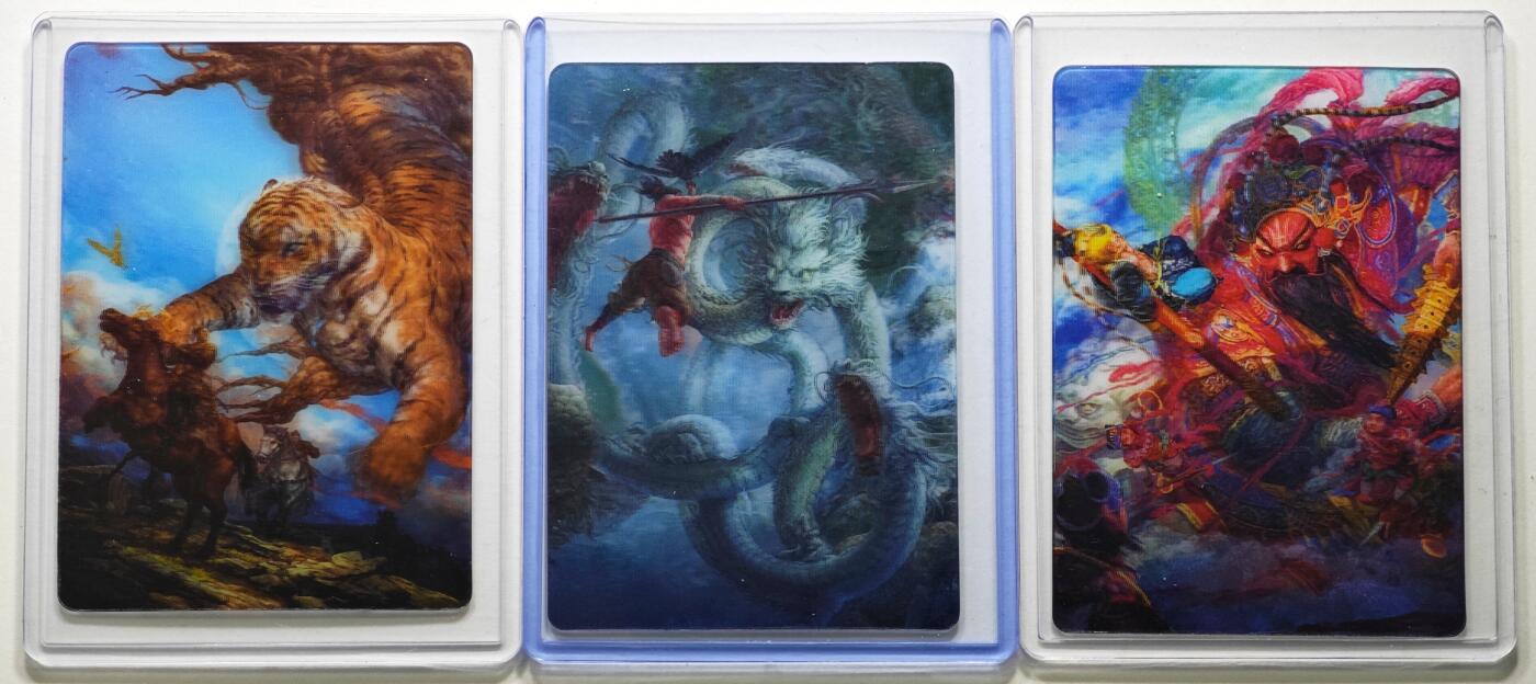 白泽拍卖卡牌手绘专场第35期（问东城春色，正谷雨，牡丹期） 2022 卡联社 徐子晖全系列原画 楚歌 3D卡 3张   卡夹封装