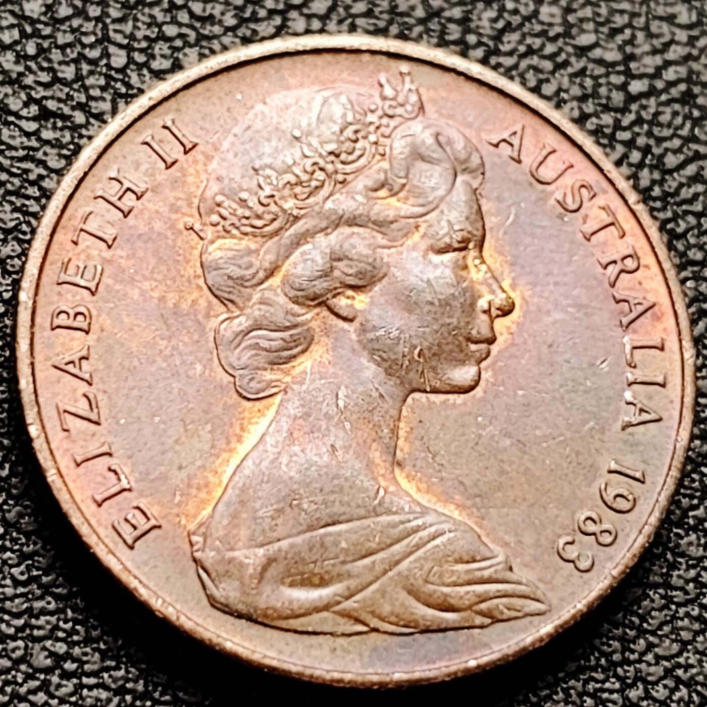 泉币菌-第227场-拍品多 请提前出价 美品 1983年 英属澳大利亚2分铜币 伞蜥蜴斗篷蜥 21.5mm