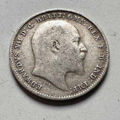 🌹外币初藏🌹🐯2026年第43场   每周二四六晚8️⃣点  世界硬币 - 英国 1908年 爱德华七世 3便士银币 1.41克-16毫米-92.5%银 b