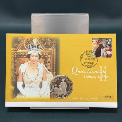 ＜星葵🌻钱币社＞第73期·东奔西走的硬币·4月20日发货 - 〈邮币封〉邮币封2002年女王登基50周年1元克朗型纪念币