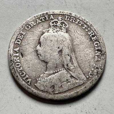 🌹外币初藏🌹🐯2026年第43场   每周二四六晚8️⃣点  世界硬币 - 英国 1891年 维多利亚 3便士银币 1.41克-16毫米-92.5%银