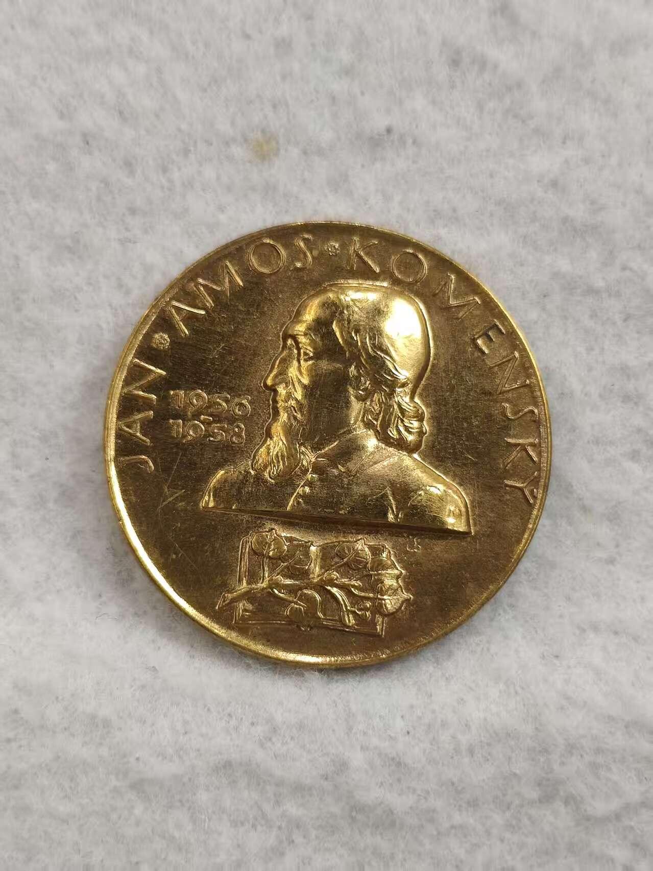 G&W世界散币，银币处理专场（第48场） 捷克 伟大教育家 杨 阿姆斯 夸美纽斯纪念镀金铜章