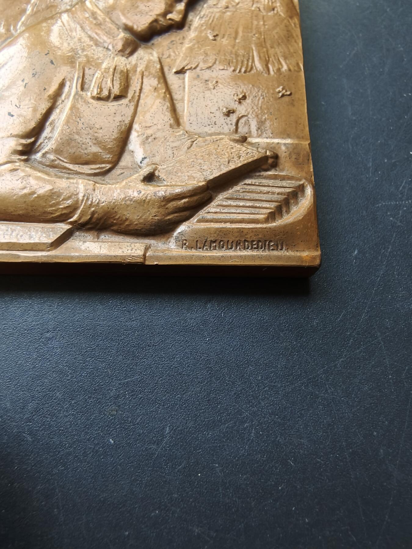 老王徽章第192期 法国农业/谷物检验方形大铜章     尺寸45×55mm     重量96.2g