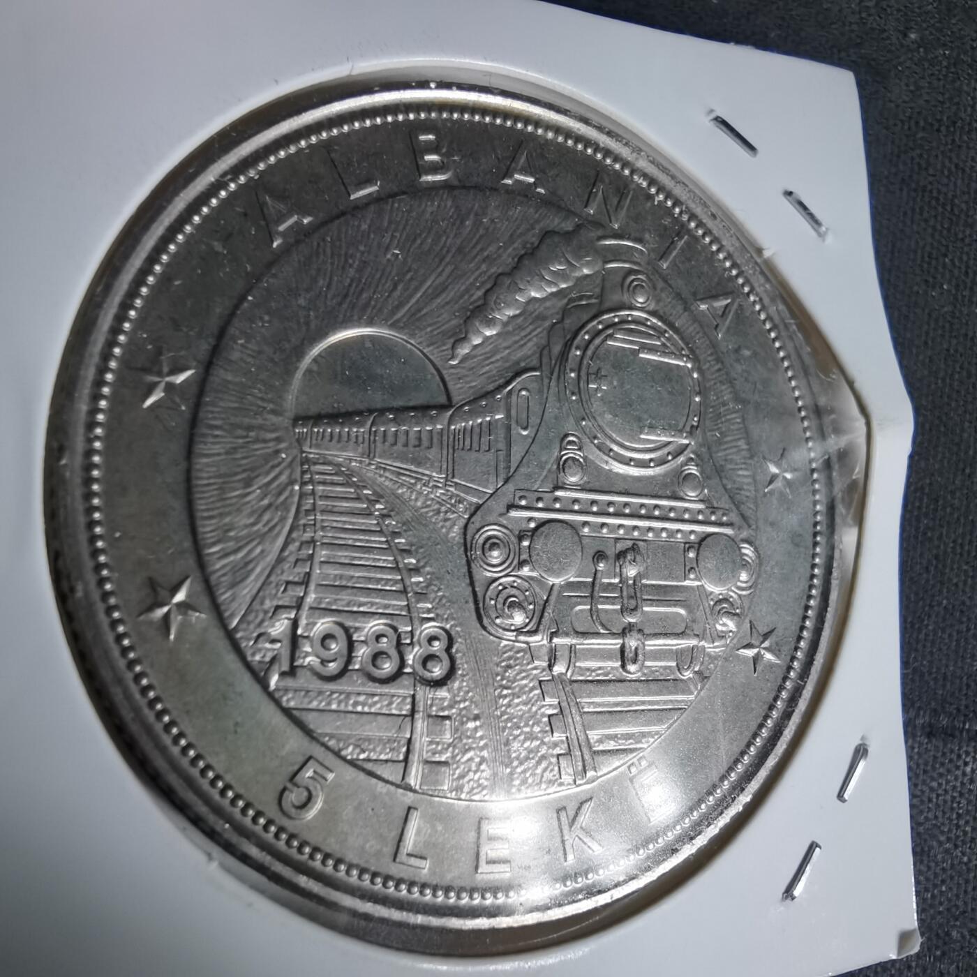 沼泽如烟--第1058场 阿尔巴尼亚1988年5列克纪念币