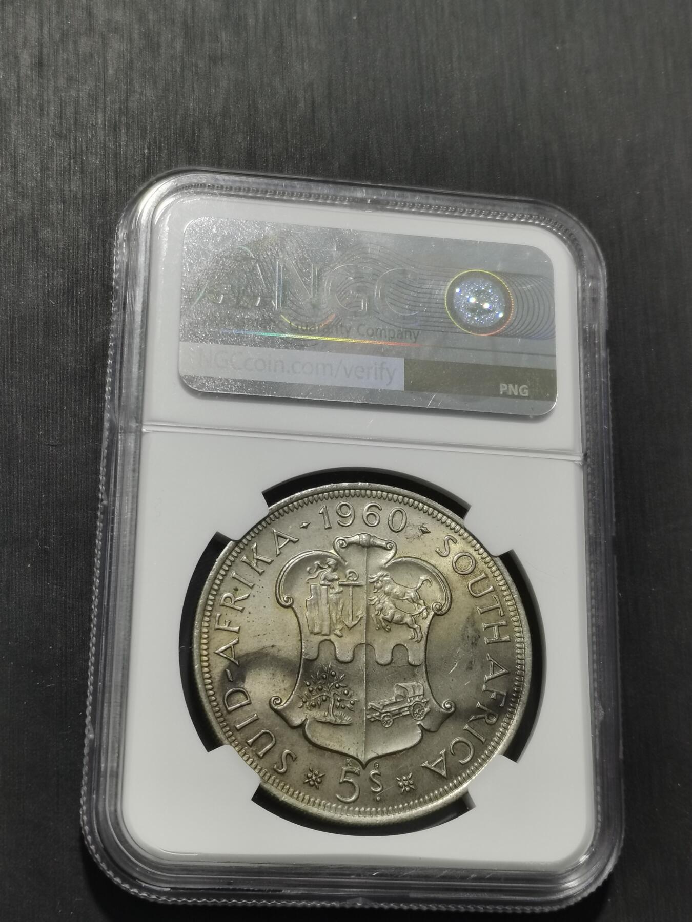 天下钱庄专场欢迎参拍 NGC MS63南非5先令银币