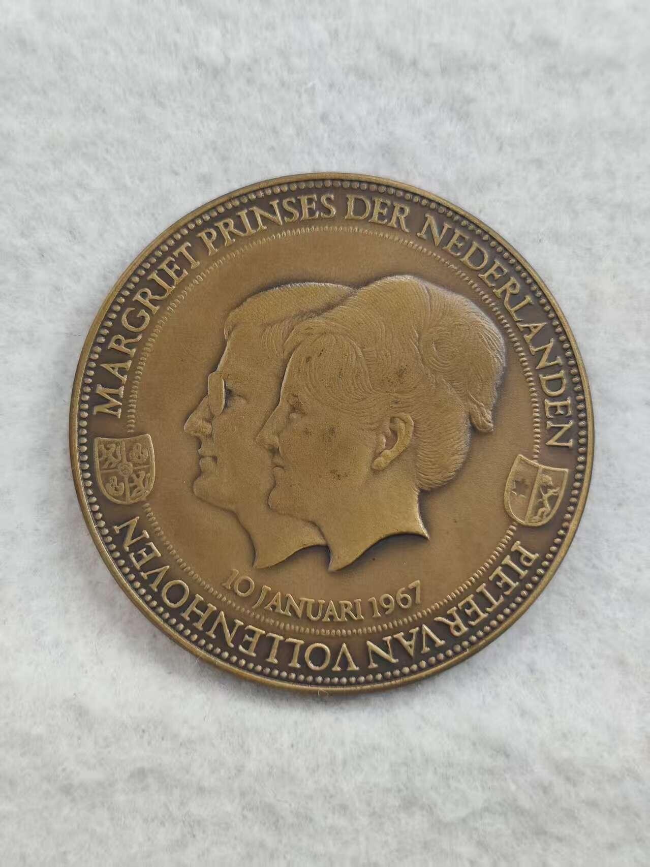 G&W世界散币，银币处理专场（第48场） 荷兰1967年 玛格丽特公主与彼得 范 沃伦霍芬婚礼纪念铜章