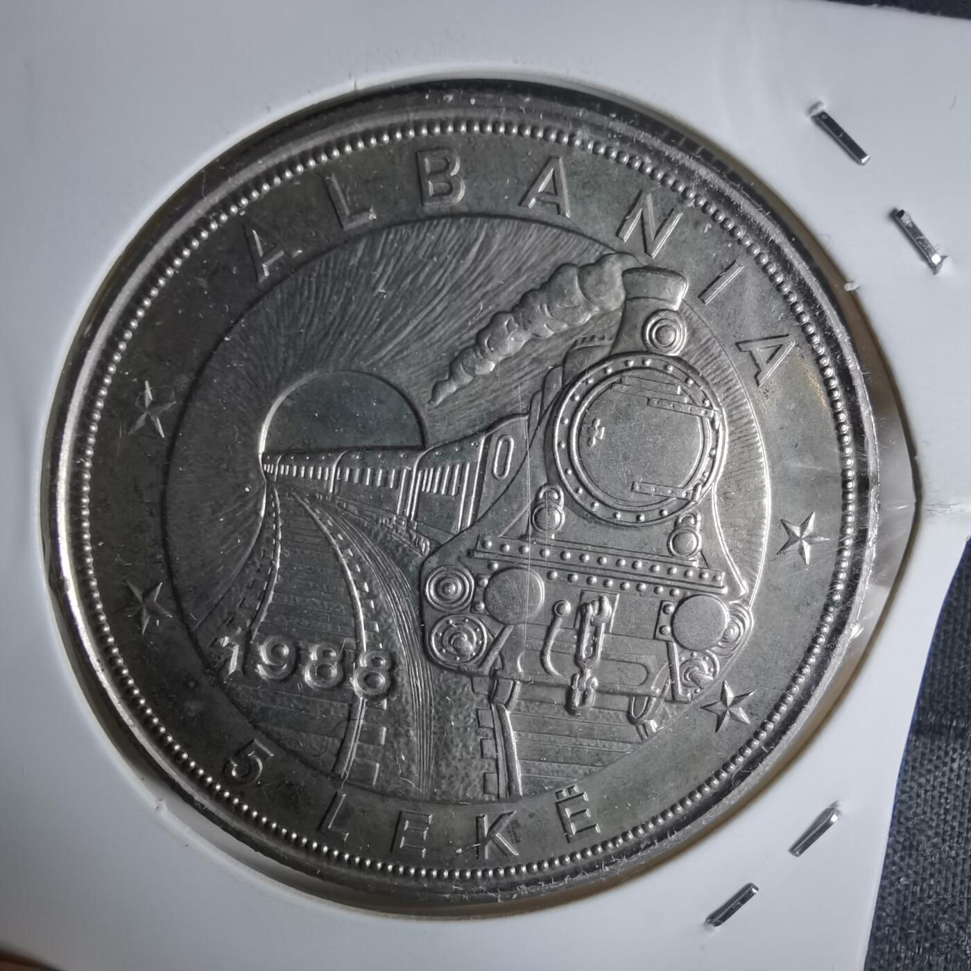 沼泽如烟--第1058场 阿尔巴尼亚1988年5列克纪念币