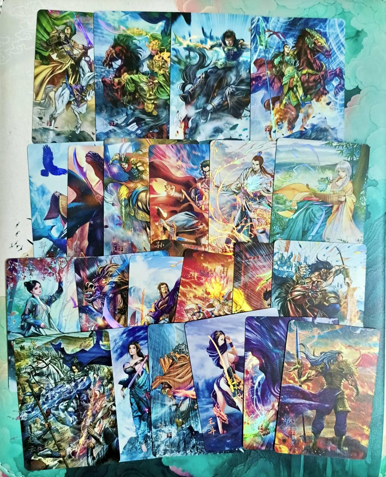 龙虎卡牌-八三场（满200元包邮，无佣金，每周六结拍，欢迎送拍） 彩闪22张全 焱卡 三国豪杰传 SSR一套（有关羽张飞赵云吕布）