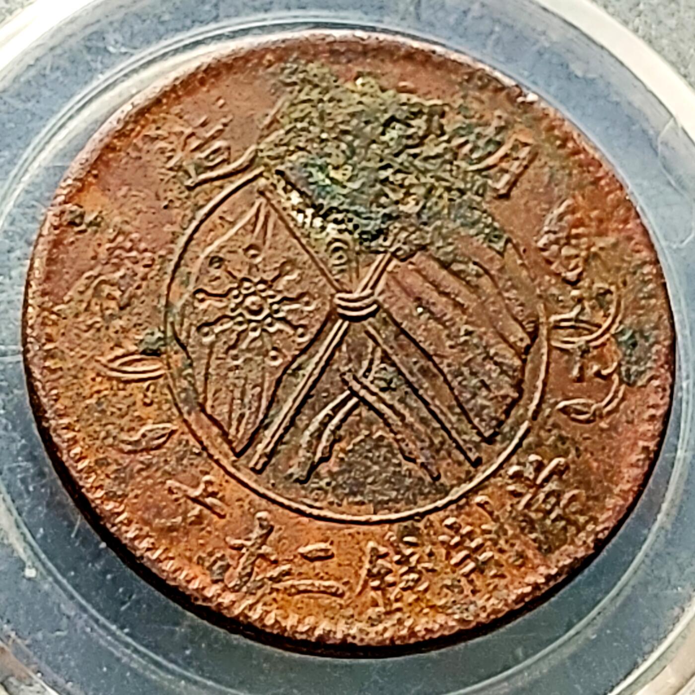 泉币菌-第226场-拍品多 请提前出价 湖南省造二十文铜元 嘉禾 32×1.5mm 背逆