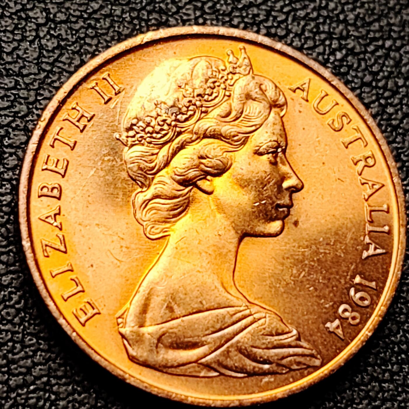 泉币菌-第227场-拍品多 请提前出价 原铜光极美 1984年 英属澳大利亚2分铜币 伞蜥蜴斗篷蜥 21.5mm